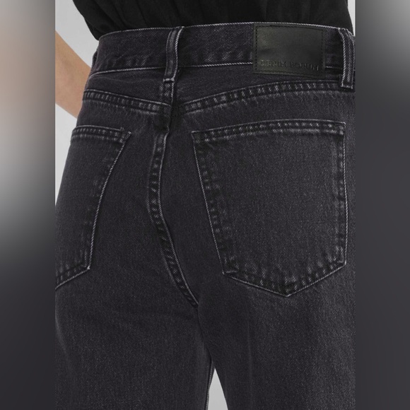 Denim Forum The Farrah Hi-Rise Wide Jean in eyeliner black - size 23 - Picture 5 of 12